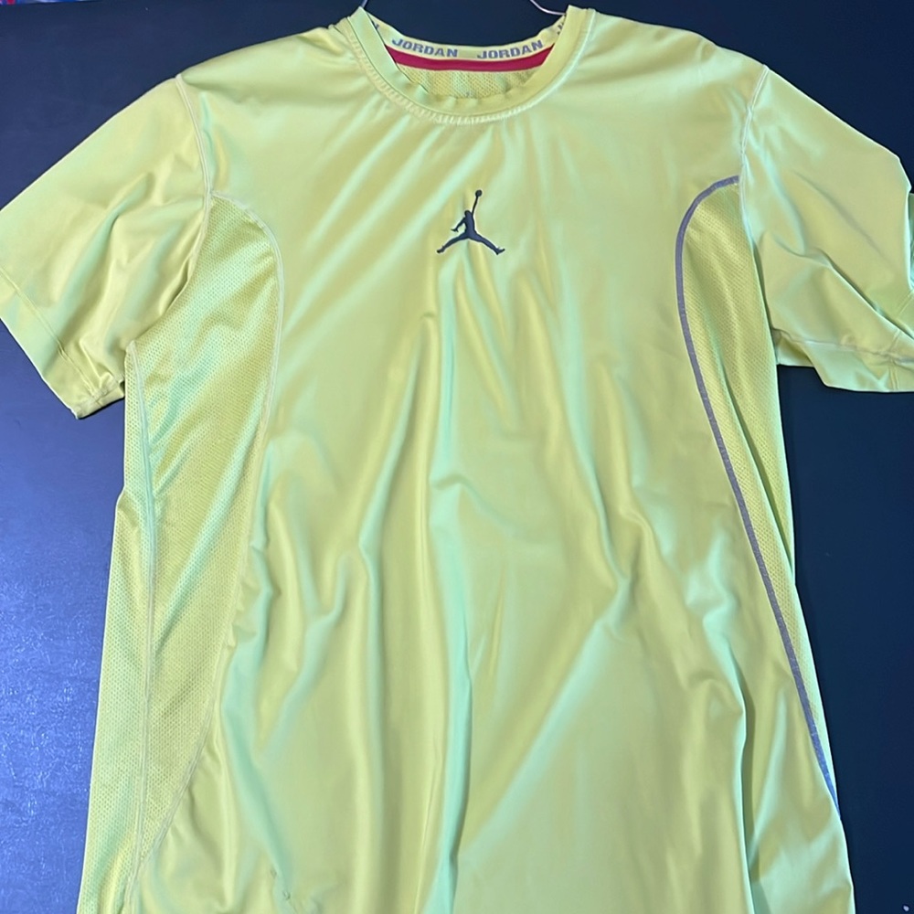 Neon Jordan dri fit shirt